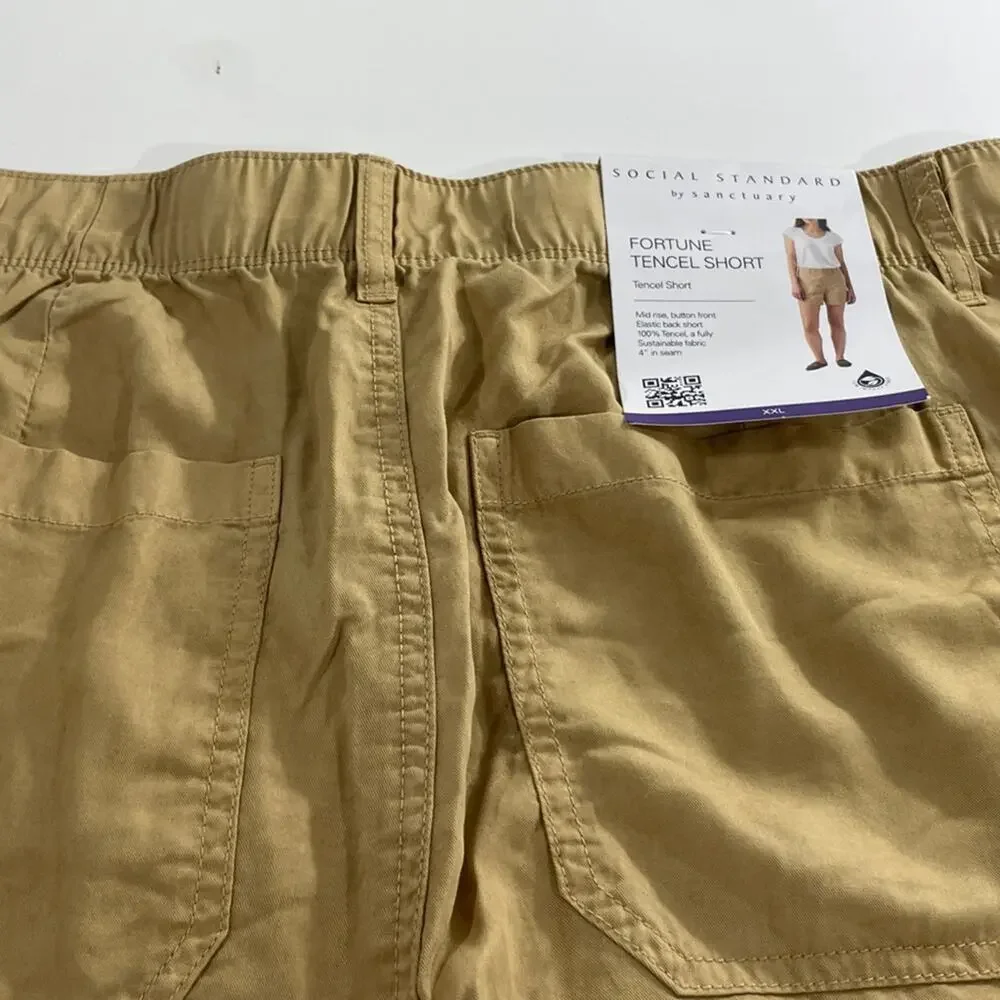 NWT Social Standard Sanctuary Anthro Shorts Hiking Camp Camel Size XXL